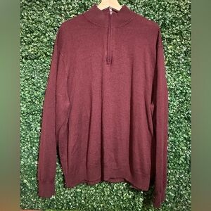 Dockers XXL 3 Quarter Zip Sweater - Burgundy/Maroon